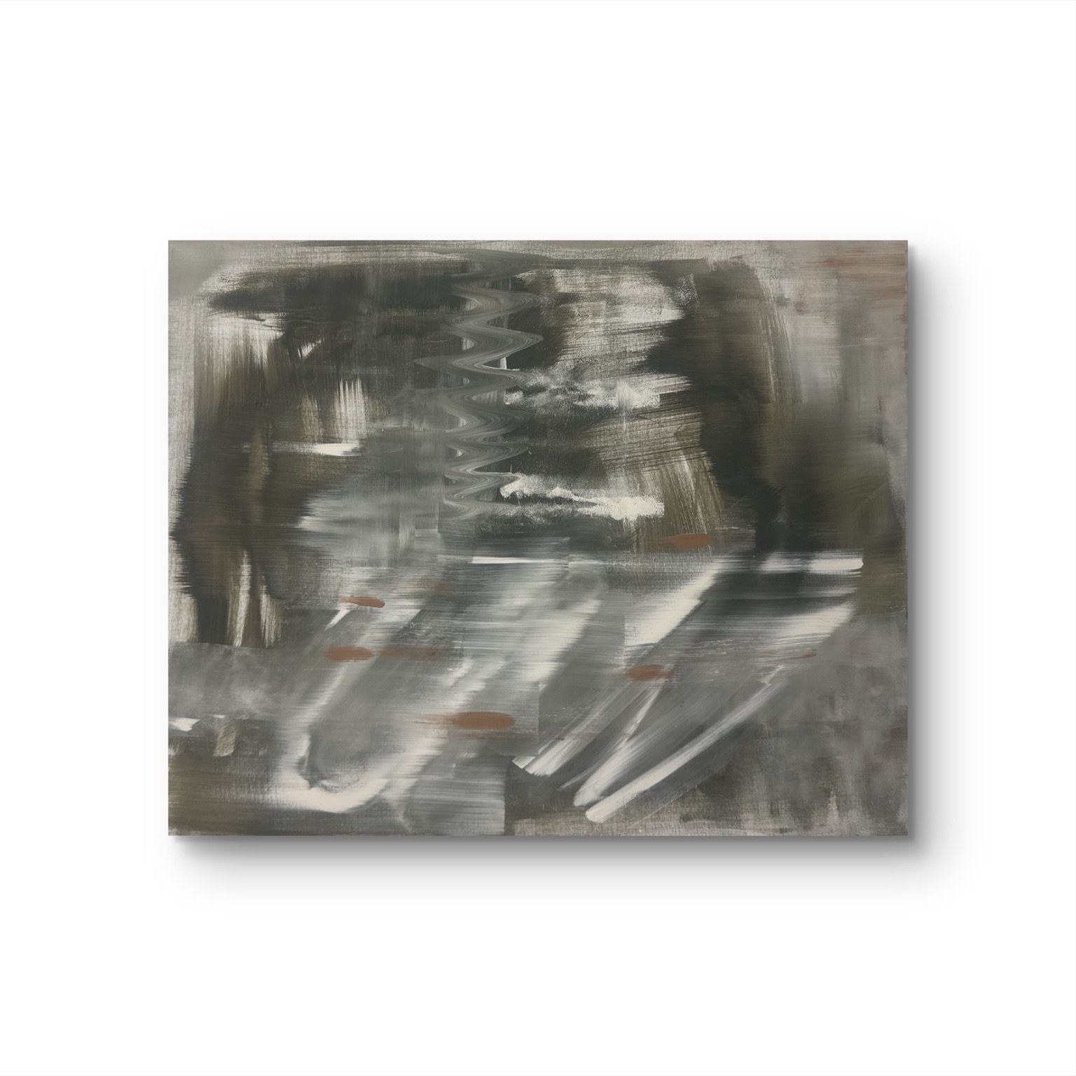Blue mixed media painting