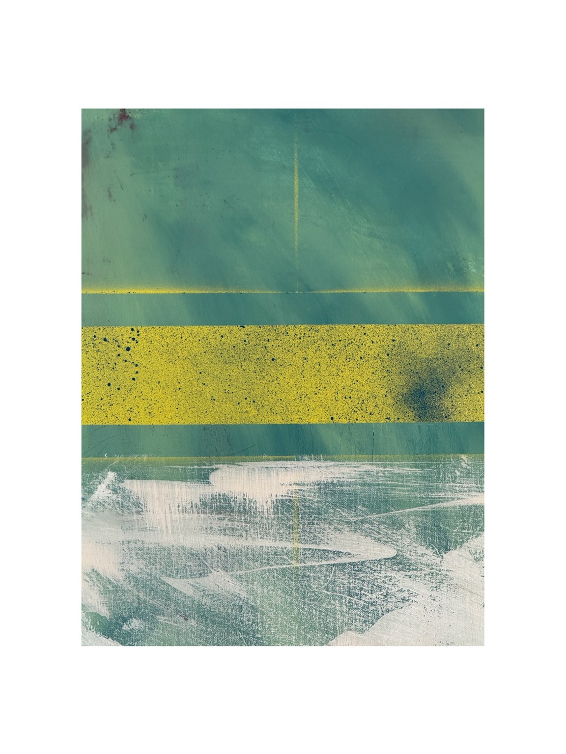 Green and blue abstract painting