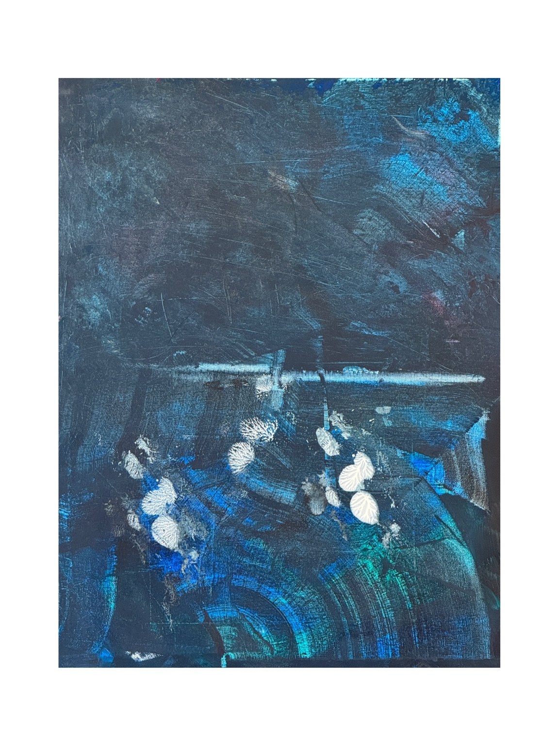 Grey and blue abstract painting